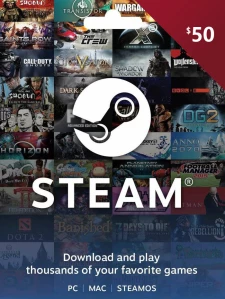 Steam 數位禮物卡 50 美金 USD Cd-key/錢包儲值碼 美国