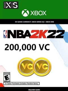 美國職業籃球2022 NBA 2K22 200000 VC幣 XBOX LIVE 兌換碼/充值卡 全球