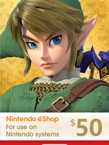 任天堂Nintendo eShop 禮品卡 50 USD 預付卡/預付序號 美國