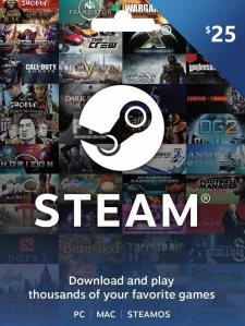 Steam 數位禮物卡 25 美金 USD Cd-key/錢包儲值碼 美国