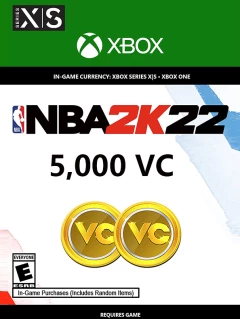 美國職業籃球2022 NBA 2K22 5000 VC幣 XBOX LIVE 兌換碼/充值卡 全球