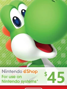 任天堂Nintendo eShop 禮品卡 45 USD 預付卡/預付序號 美國