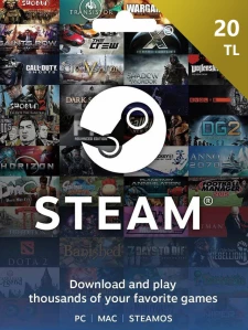 Steam 礼物卡 20 土耳其里拉 TL/TRY Cd-key/钱包充值码 土耳其